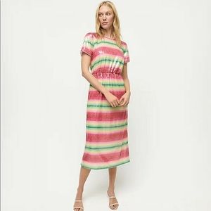 J Crew Short-sleeve sequin dress watermelon stripe